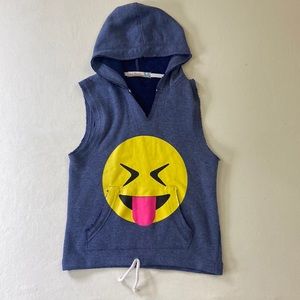 Emoji sleeveless hoody sweatshirt